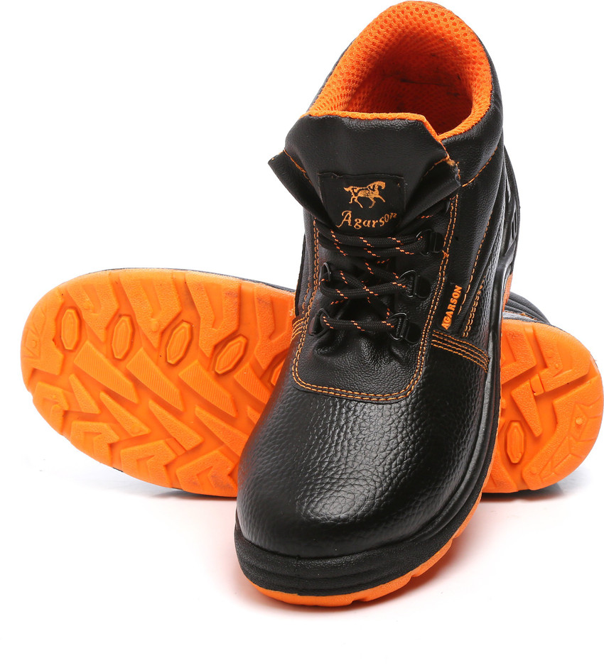 Orange steel cheap toe shoes