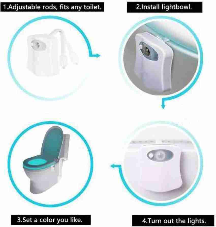 1pc Color Changing Led Night Light With Projector Lamp And Motion Sensor  Activated Detection, 16 Colors, Usb Charging, For Toilet, Bathroom, Decor