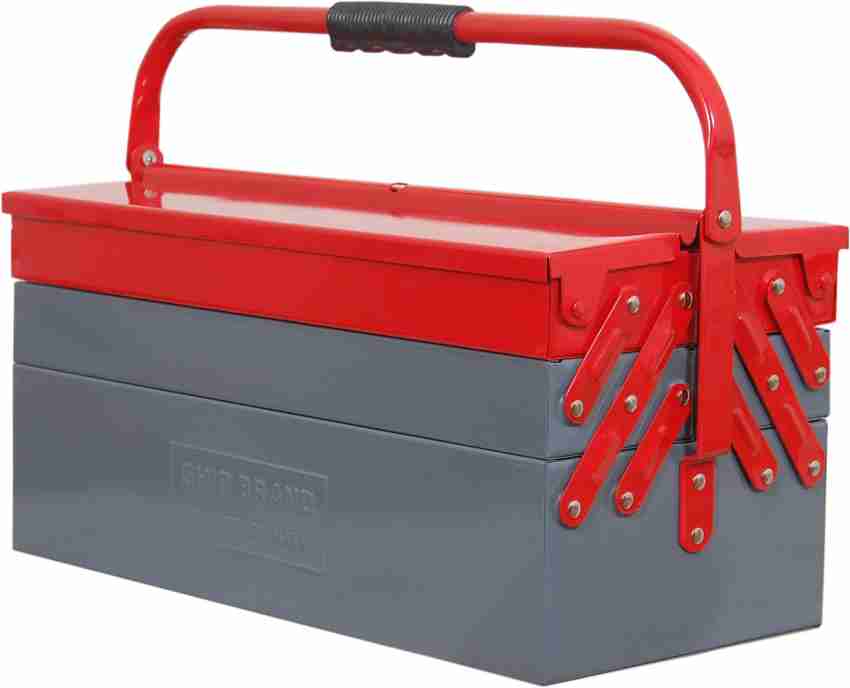 Plantex Metal Tool Box for Tools/Tool Kit Box for Home and Garage/Tool Box  Without Tools (Red) Tool Box