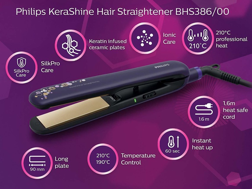 Philips bhs386 kerashine protection hair straightener sale