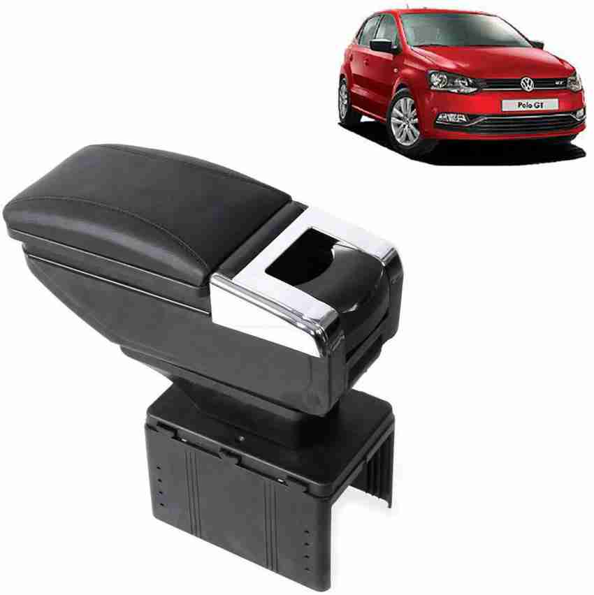 aksmit Arm Rest Console Black With Glass Holder And Ashtray For