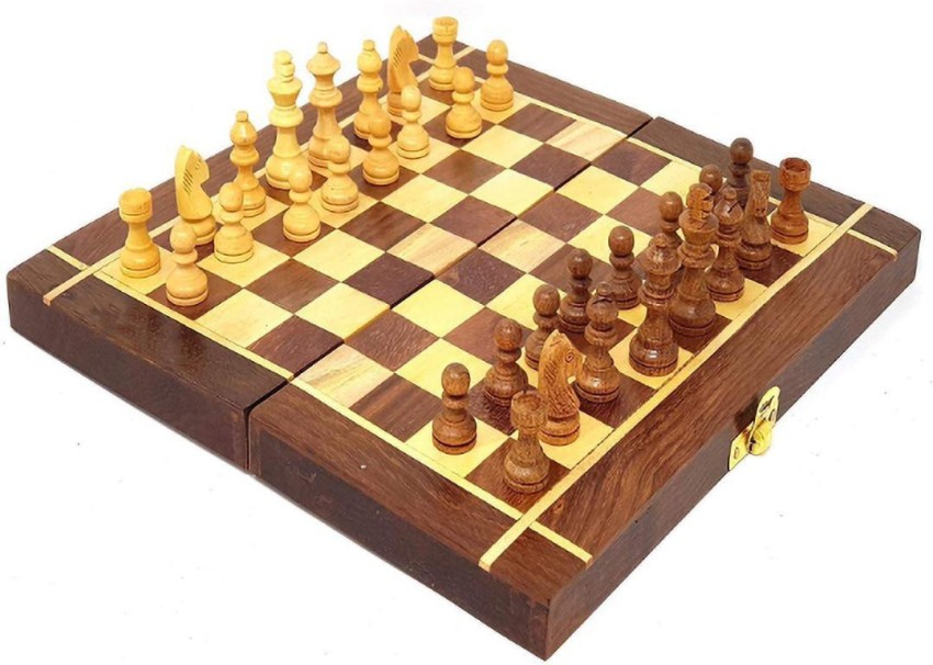 BCBESTCHESS Wooden Handcrafted Foldable Magnetic Chess Board Set