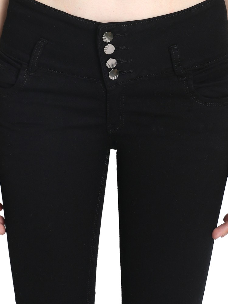 high waist denim Skinny Women Black Jeans - Buy high waist denim Skinny  Women Black Jeans Online at Best Prices in India