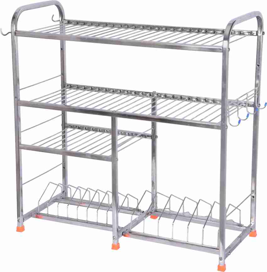 Flipkart SmartBuy Dish Drainer Kitchen Rack Plastic, Steel Price