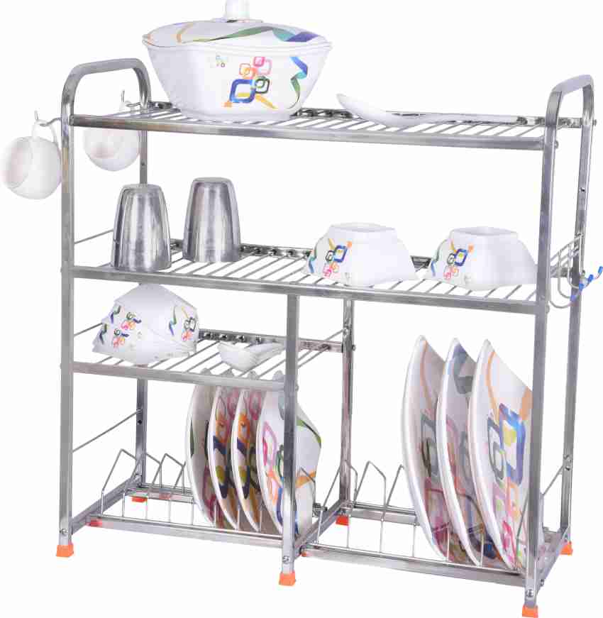 Flipkart SmartBuy Dish Drainer Kitchen Rack Plastic, Steel Price