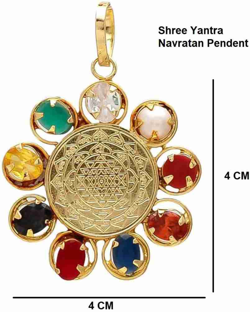  Sri Yantra Necklace Gold Metal. for Men and Women