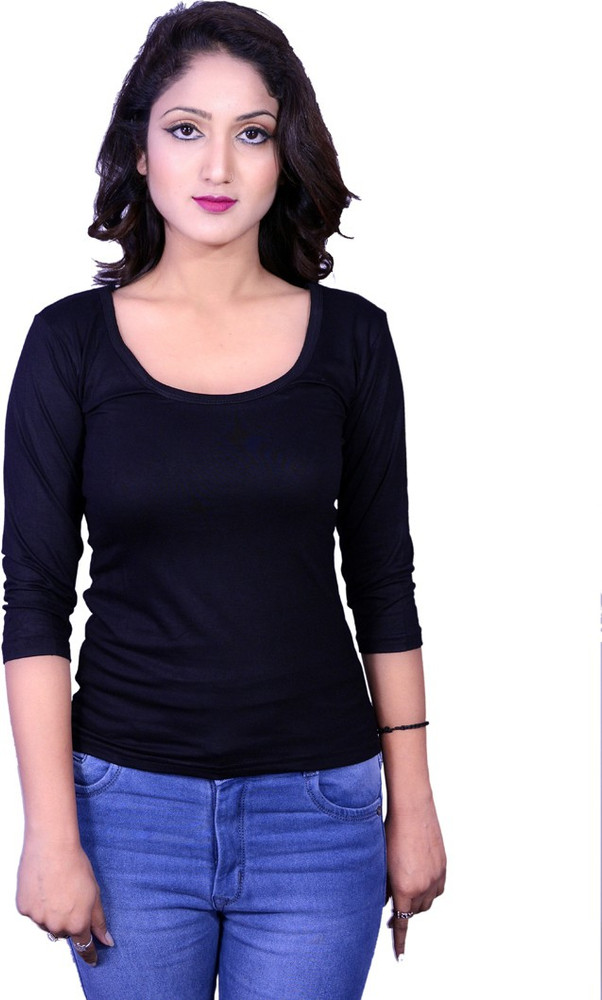 Deep round neck t shirt new arrivals