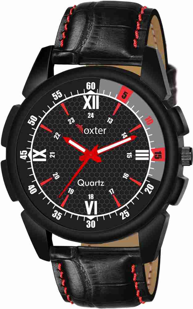 Foxter black leather chronograph watch 2025