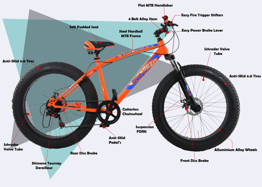 Mustang Thunder Bike For Adults Orange 26 T Fat Tyre Cycle Price in India Buy Mustang Thunder Bike For Adults Orange 26 T Fat Tyre Cycle online at Flipkart