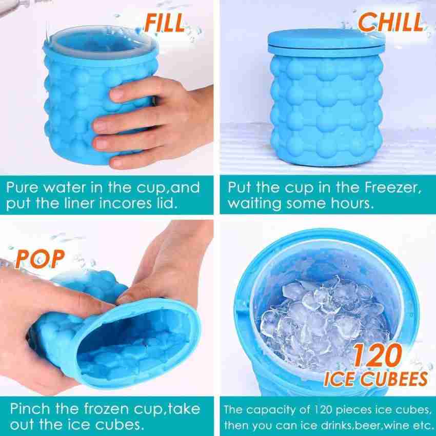 Magic Ice Cube Maker Genie Silicone Rubber Ice Tray Mold