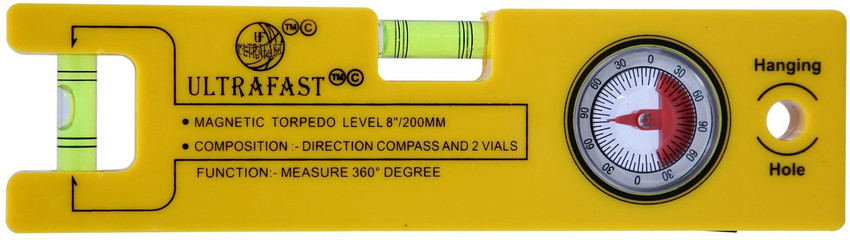 ULTRAFAST Magnetic Torpeodo Level with compass 200mm COMPASSS