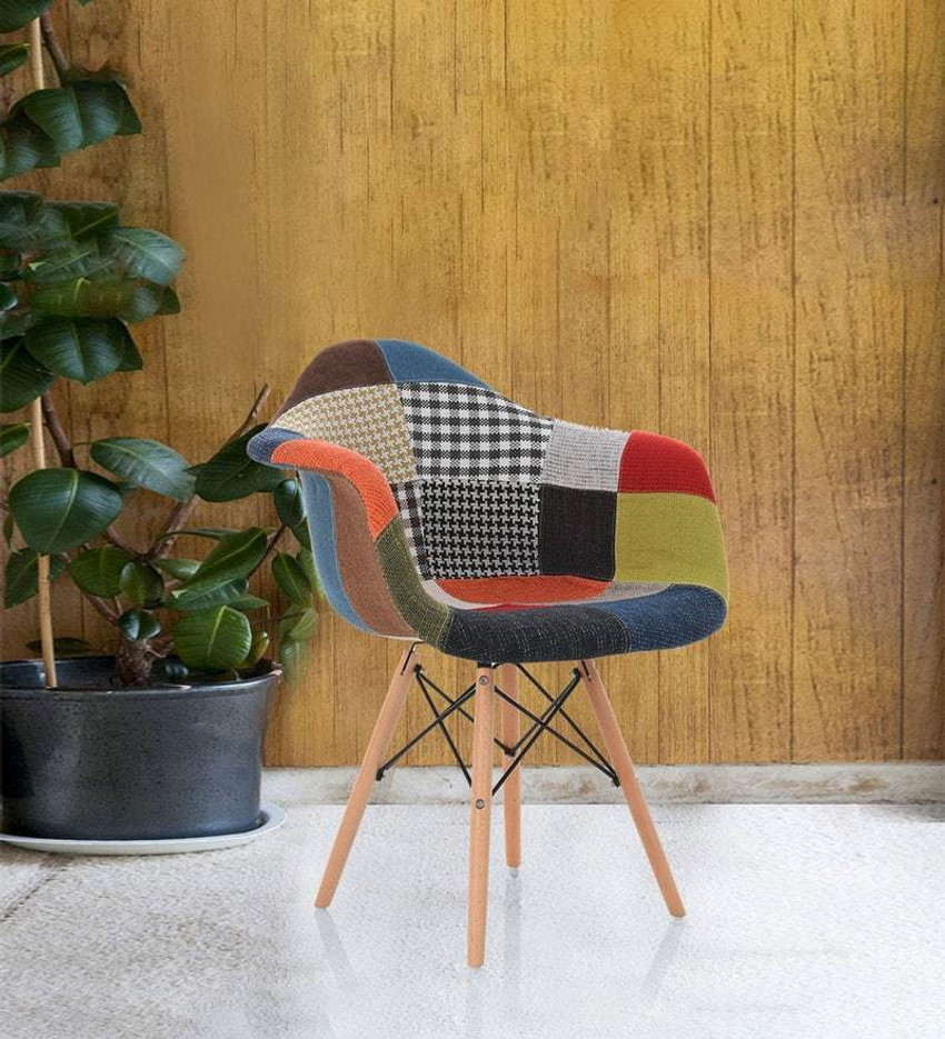 Urbancart Stylish Modern Furniture Patches Chair with Armrest and Cushion for Cafeteria Seating Dining Side Chair Kitchen Restaurants Hotels Set Of 2 Solid Wood Living Room Chair Price in India Buy Ur...