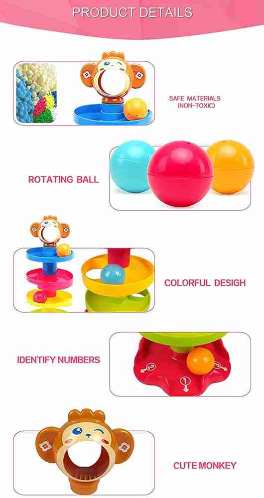 JVTS INT Roll n Swirl Ball Ramp Drop Toys Throwball Roll n Swirl