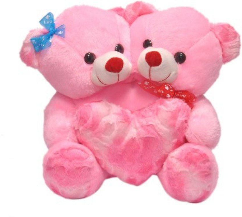 Cute Huggable Red Cap Teddy Bear (32CM) & Pink Dolphin Fish Stuffed Toys  Combo Gift Pack For kids