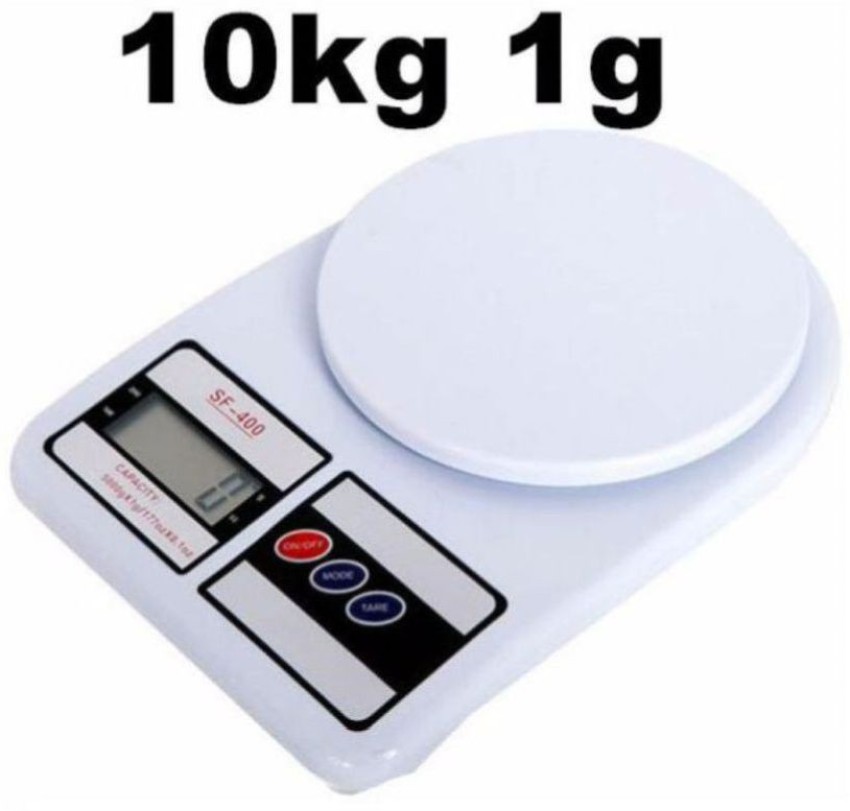 beatXP Kitchen Scale Multipurpose Portable Electronic Digital Weighing  Scale | Weight Machine With Back light LCD Display | White |10 kg | 2 Year