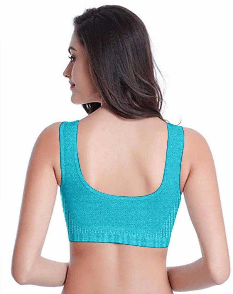 Buy Mysha Air Bra Big Size (Free Size, Fits Best- 40-46) Combo 3 Women's Air  Bra, Sports Bra, Stretchable Non-Padded & Non-Wired Seamless Bra at