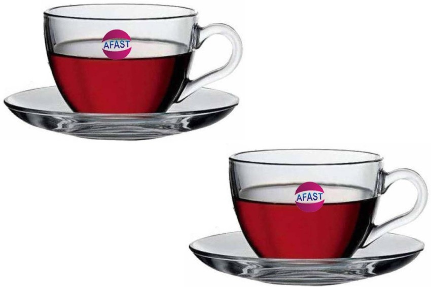 AFAST Glass New Design & Style Transparent Glass Tea/ Coffee Cup With Plate  Set Of Two-wq2 Price in India - Buy AFAST Glass New Design & Style  Transparent Glass Tea/ Coffee Cup