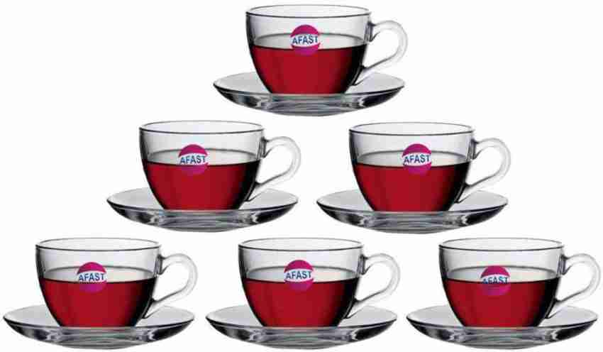 AFAST Glass New Design & Style Transparent Glass Tea/ Coffee Cup With Plate  Set Of Two-wq2 Price in India - Buy AFAST Glass New Design & Style  Transparent Glass Tea/ Coffee Cup