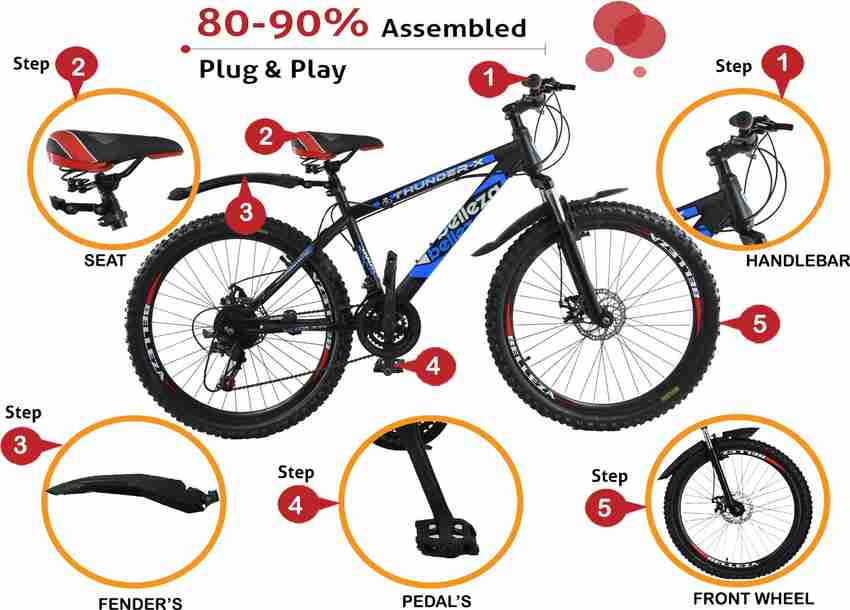 Mustang Thunder X Bike For Adults Black 26 T Mountain Hardtail Cycle Price in India Buy Mustang Thunder X Bike For Adults Black 26 T Mountain Hardtail Cycle online at Flipkart