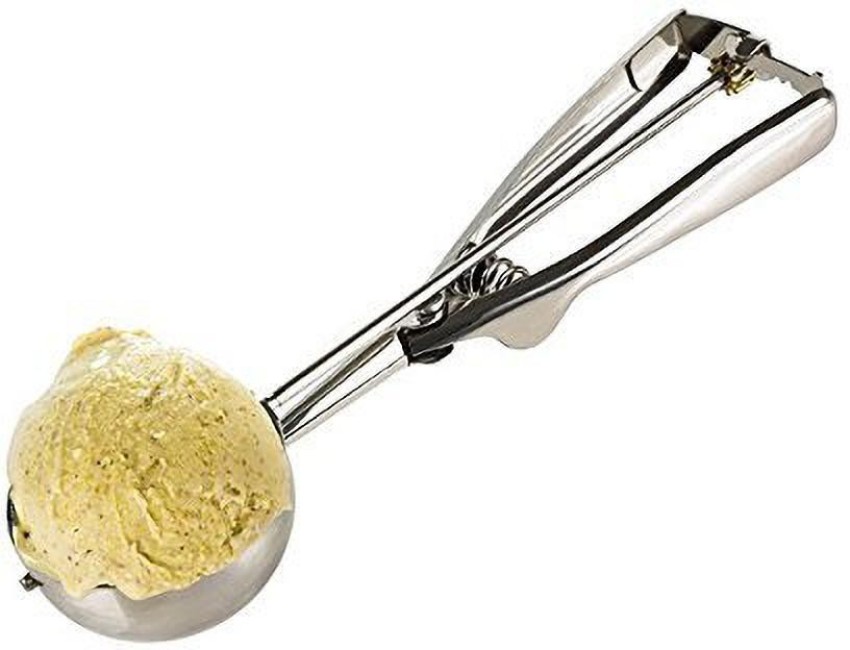 Ice Cream Scoop Set of 3 Spring Loaded with Trigger Release Stainless Steel