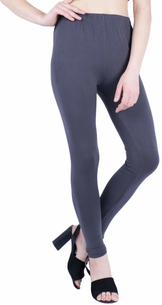 Buy Salwar Studio Purple Solid Cotton Lycra Stretchable Ankle Length  Leggings online