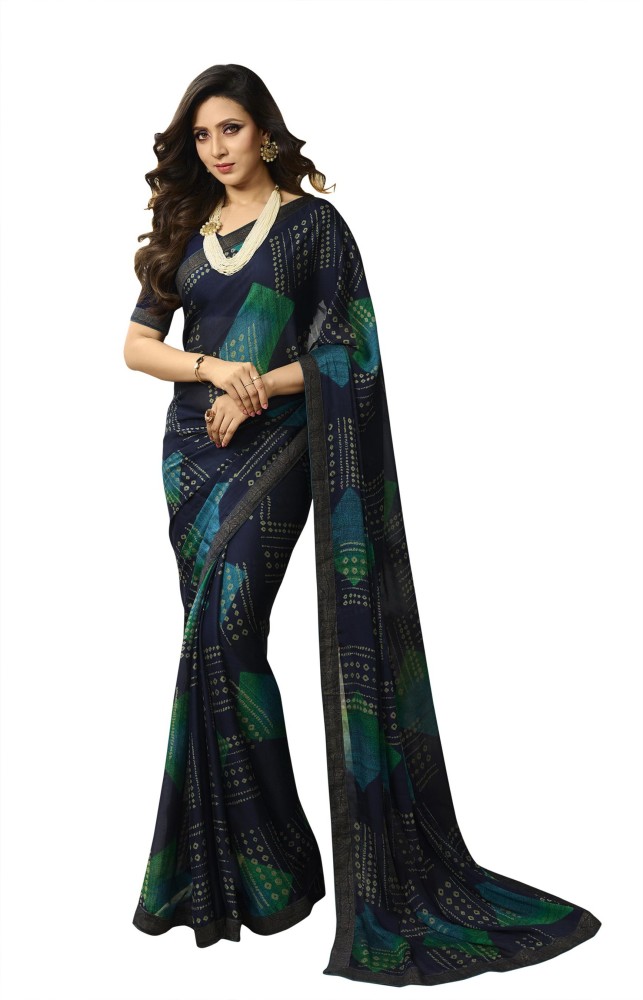 Buy Desi Hault Printed Georgette Saree Daily Wear With Blouse Piece For  Women In Multicolor at Amazon.in