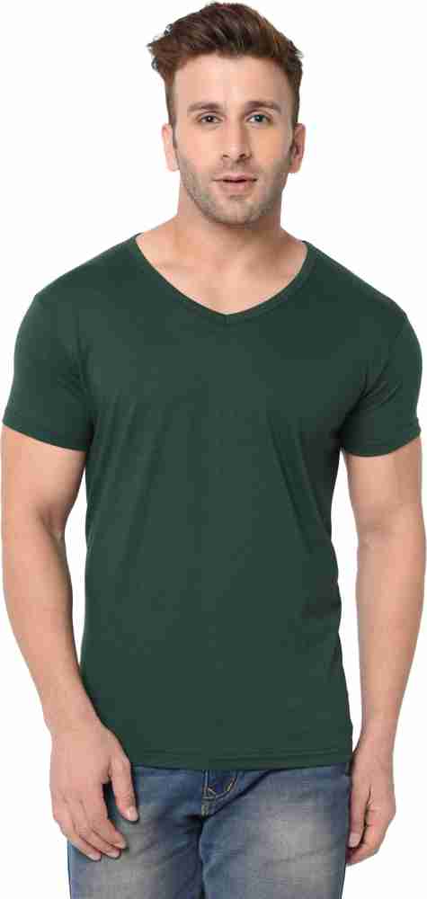 Dark green v shop neck t shirt