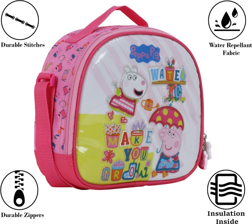 Peppa Pig Girls Lunch Set Pink 3 Piece Bag, Lunch Box & Bottle - Quickdraw  Supplies