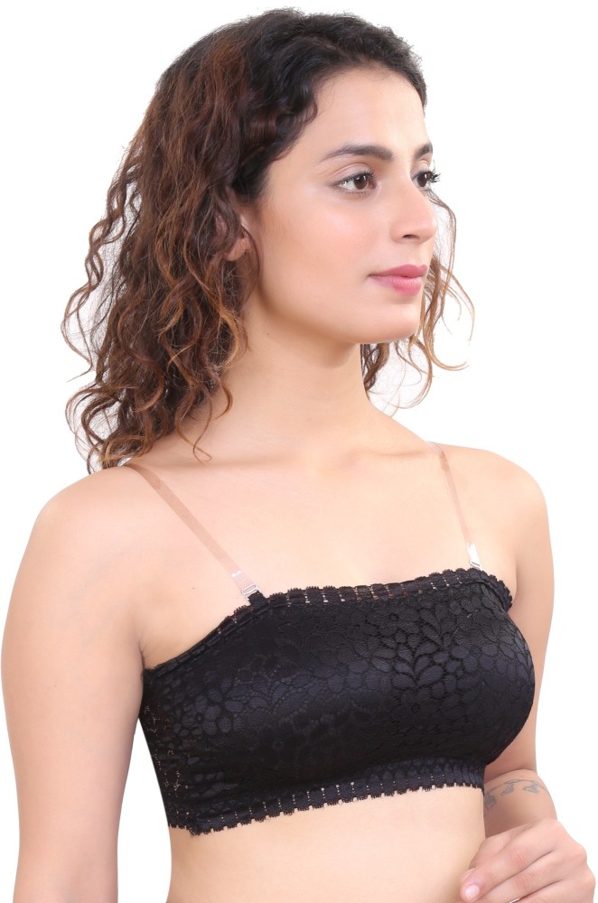 Glamoras FLORAL LACE STRAPLESS TUBE BRA Women Bandeau/Tube Lightly Padded  Bra - Buy Glamoras FLORAL LACE STRAPLESS TUBE BRA Women Bandeau/Tube  Lightly Padded Bra Online at Best Prices in India