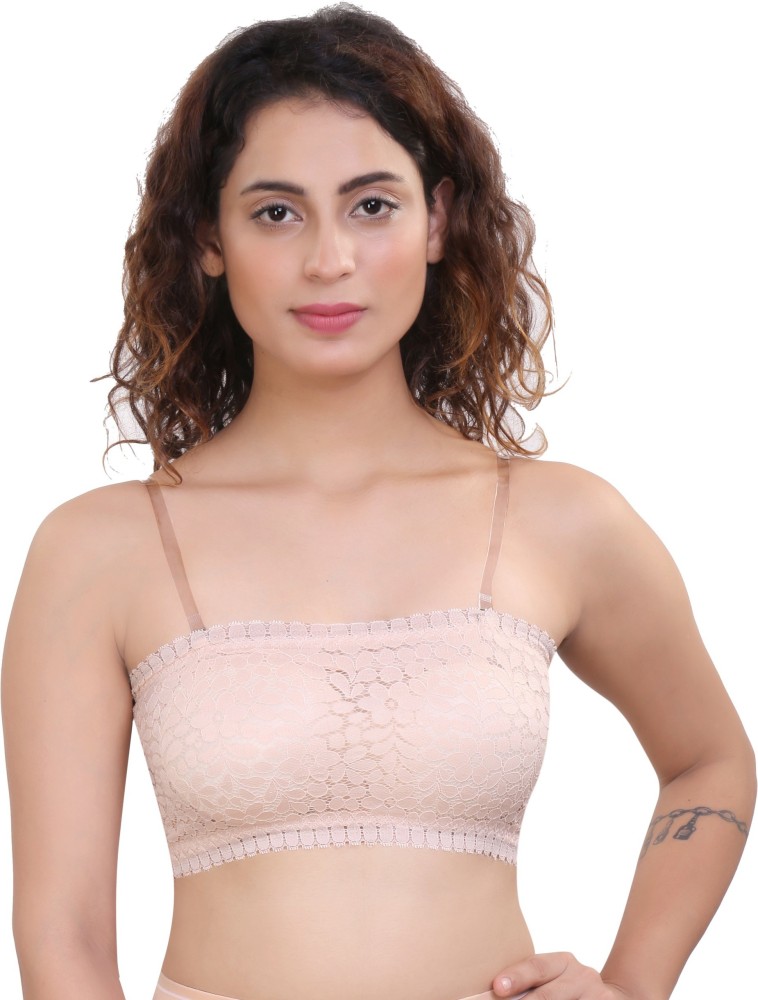 Glamoras FLORAL LACE STRAPLESS TUBE BRA Women Bandeau/Tube Lightly Padded  Bra - Buy Glamoras FLORAL LACE STRAPLESS TUBE BRA Women Bandeau/Tube  Lightly Padded Bra Online at Best Prices in India