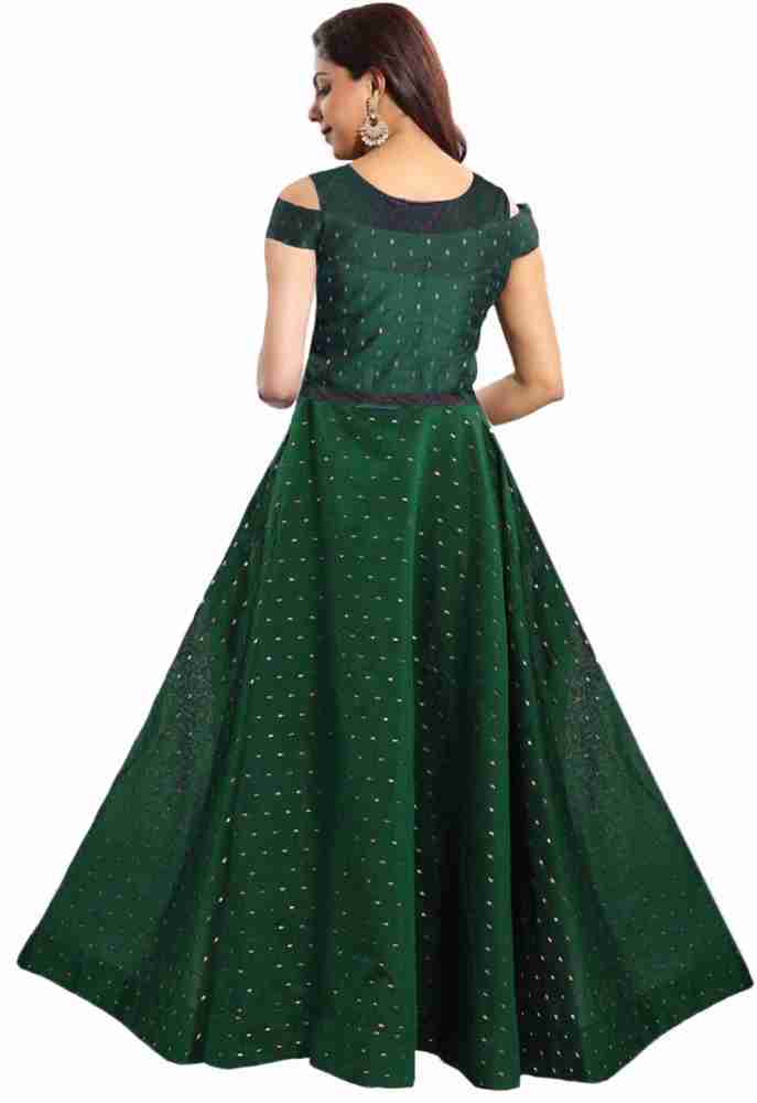 jsv fashion Women Gown Green Dress - Buy jsv fashion Women Gown Green Dress  Online at Best Prices in India