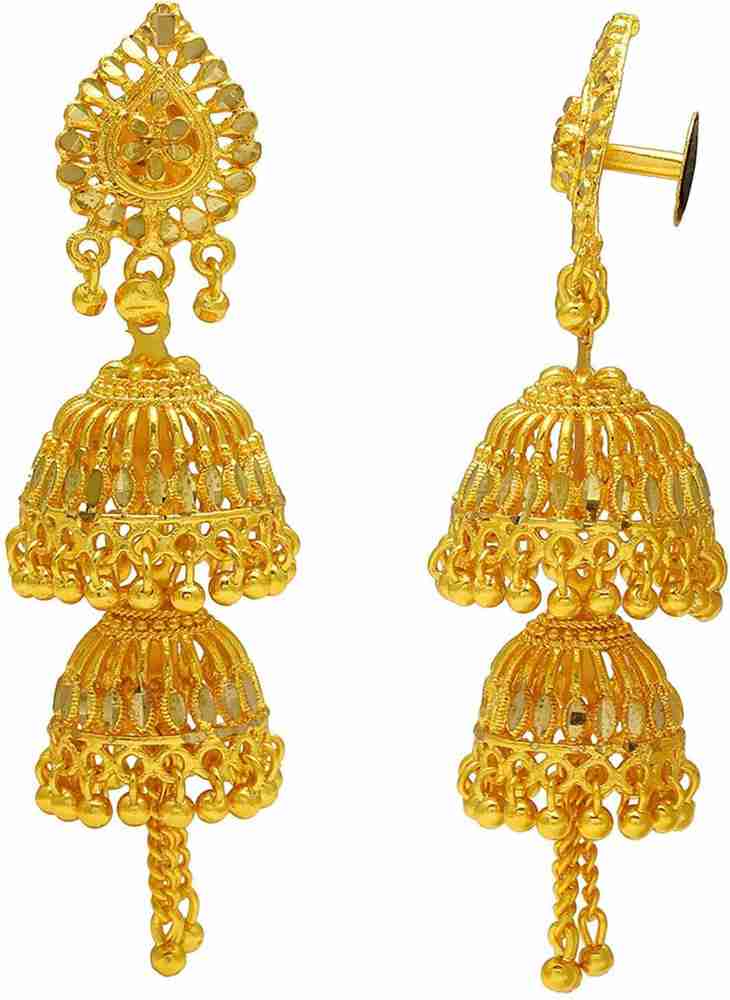 Beautiful designs cheap of gold jhumkas