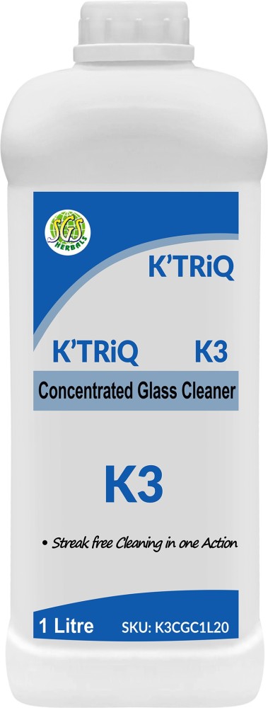 K'TRiQ K3 Glass Cleaner Concentrate [Streak Free in One Action][Removes  oily soil and finger Marks] Glasss Cleaner Liquid Solution for window  glasses/Glass Doors/ Mirror and All Kind Glasses - 1 Litre Price