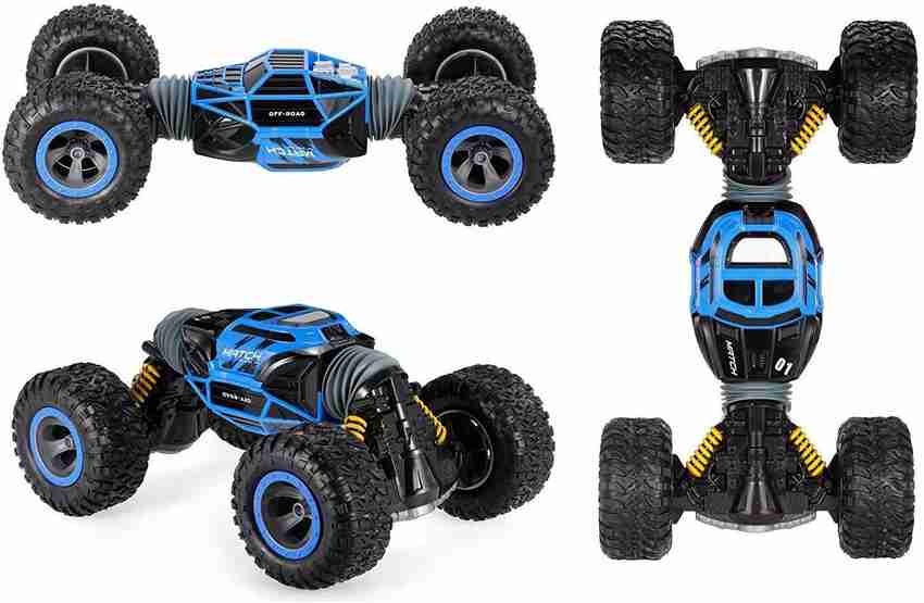 Bhumireja Double Sided Stunt RC Car One Key Deformation Vehicle Monster Rock Crawler Off Road Truck Rechargeable Batteries Double Sided Stunt RC Car One Key Deformation Vehicle Monster Rock Crawler Of...