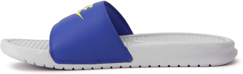 Blue nike benassi discount slides