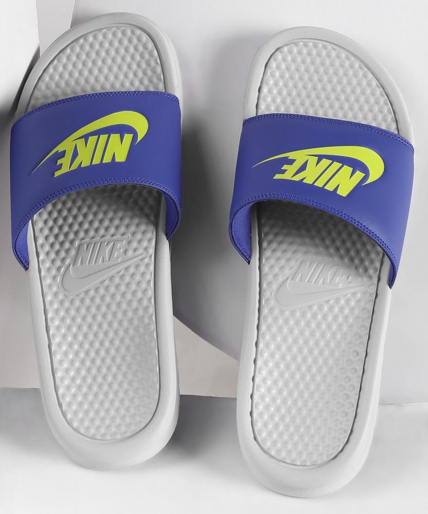 Nike benassi clearance slides blue