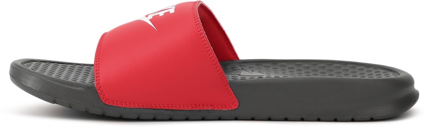 Mens nike slides red hot sale