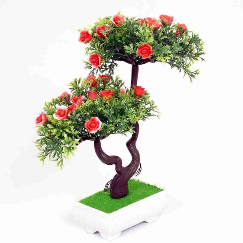 Buy Dn Enterprises Red Bonsai Artificial Tree Plant With Pot For Home Decor  Mini Decorative Office Gift, 20 X 8 Inch Online at Best Prices in India -  JioMart.