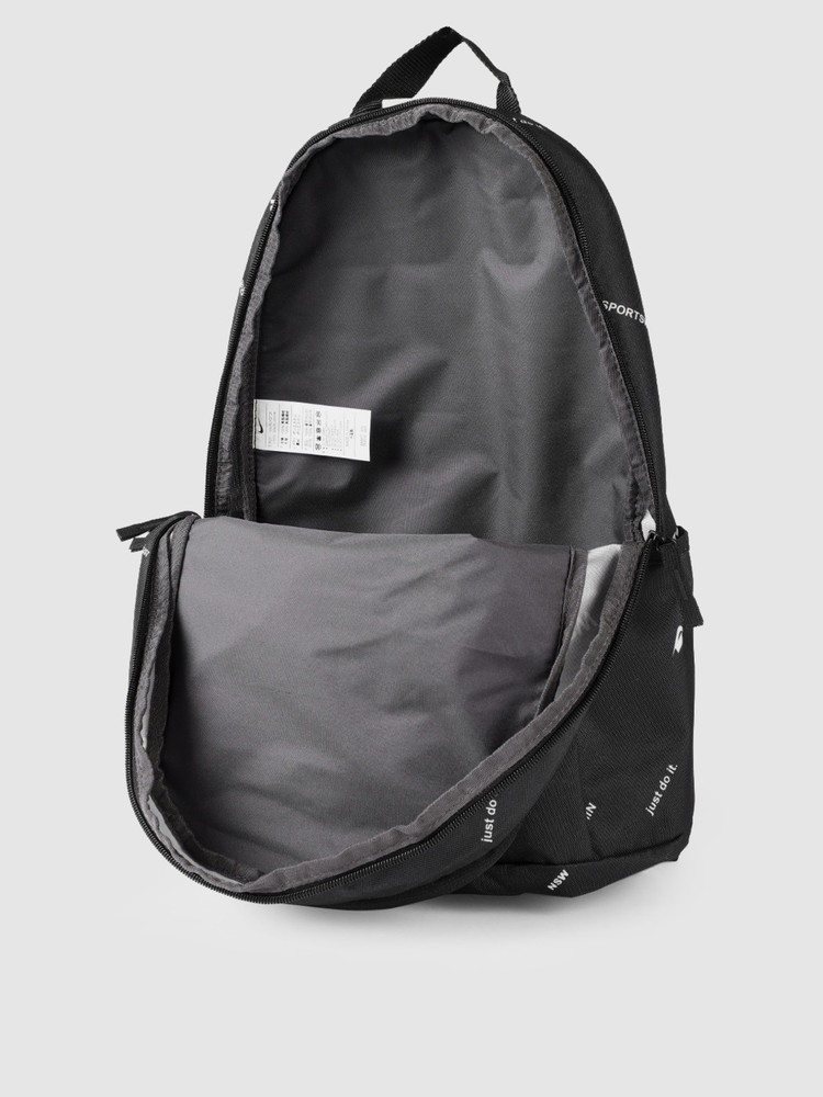 Nike unisex black brand logo on sale backpack