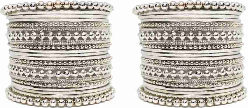 Time and Tru Women's Silver Tone Bangle Bracelet Set, 10-Piece