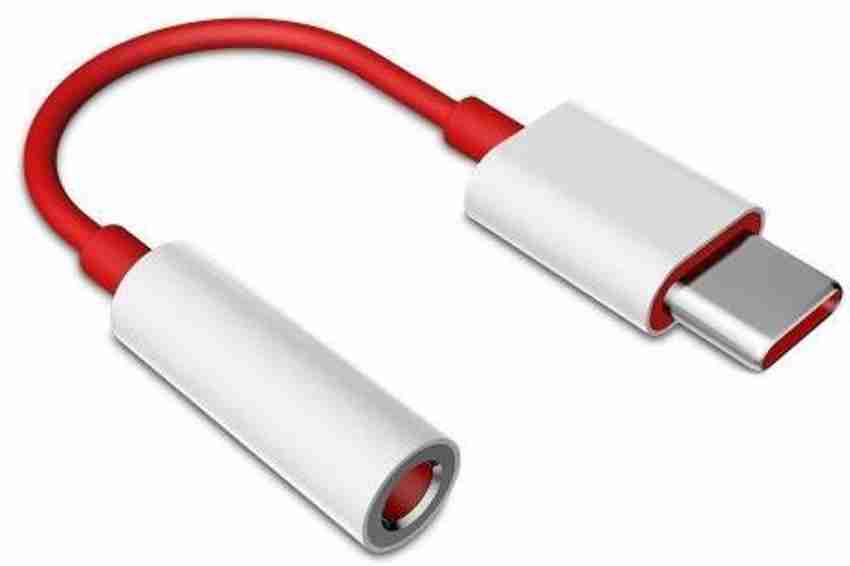 ZIMBA Red Type C to 3.5mm Headphone Audio Jack Adapter Compatible