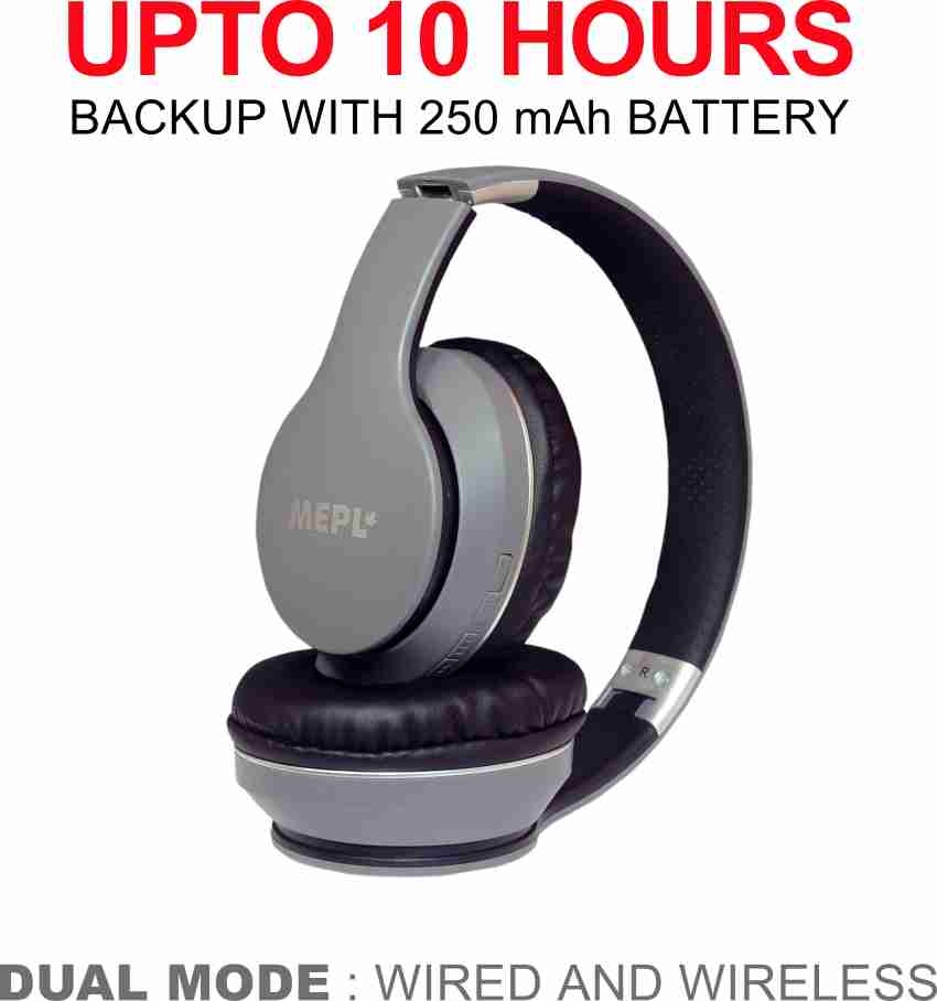 MEPL Wireless Headphones with Mic Aux Input And Aux Cable