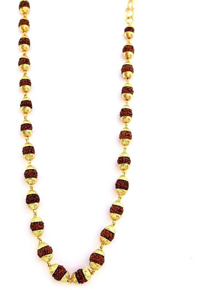 5 mukhi rudraksha gold chain top