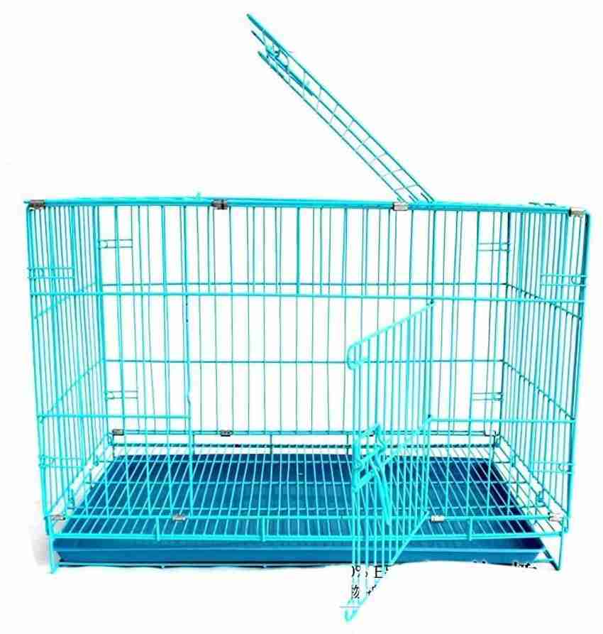 Buraq Foldable Metal pet House crates for Dogs Puppies Kittens Rabbits Persian Cats with Removable Tray 3 FT 36 INCH Blue Dog Cat Rabbit Cage Price in India Buy
