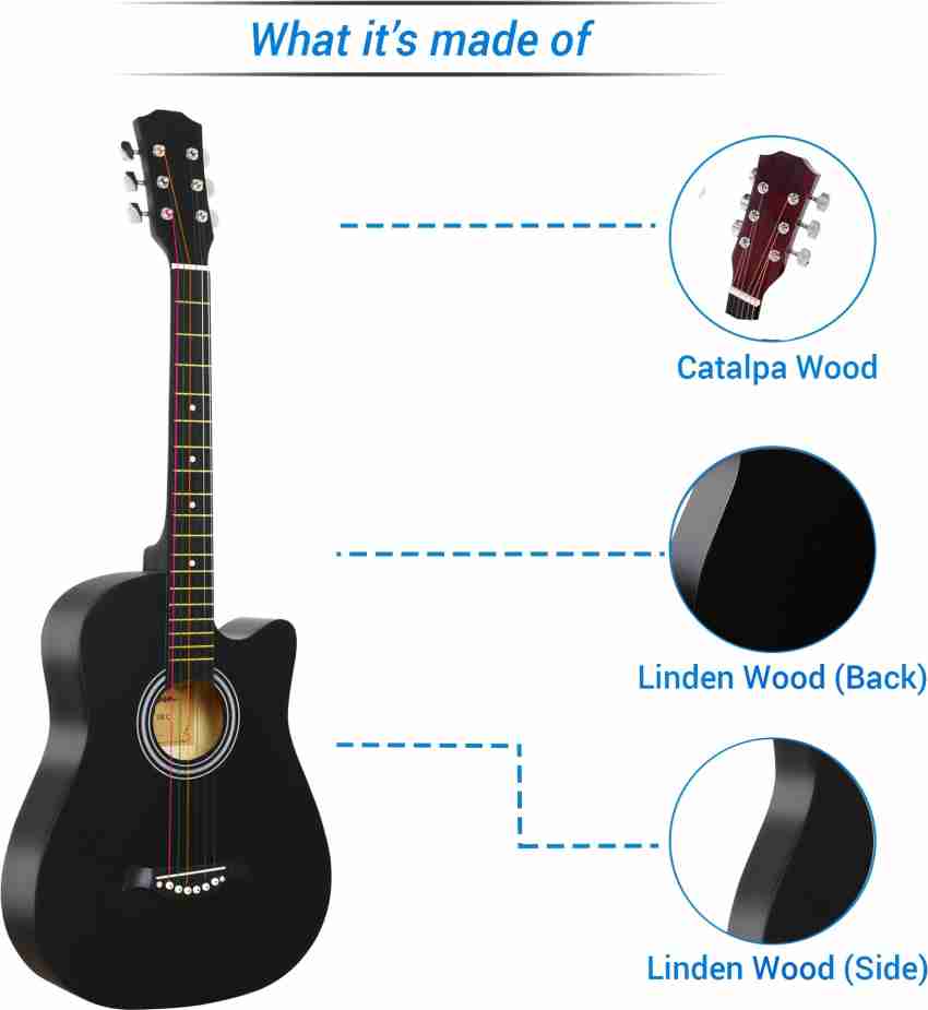 Flipkart SmartBuy 38C Classic black 38 Acoustic Guitar Linden Wood Plastic Right Hand Orientation