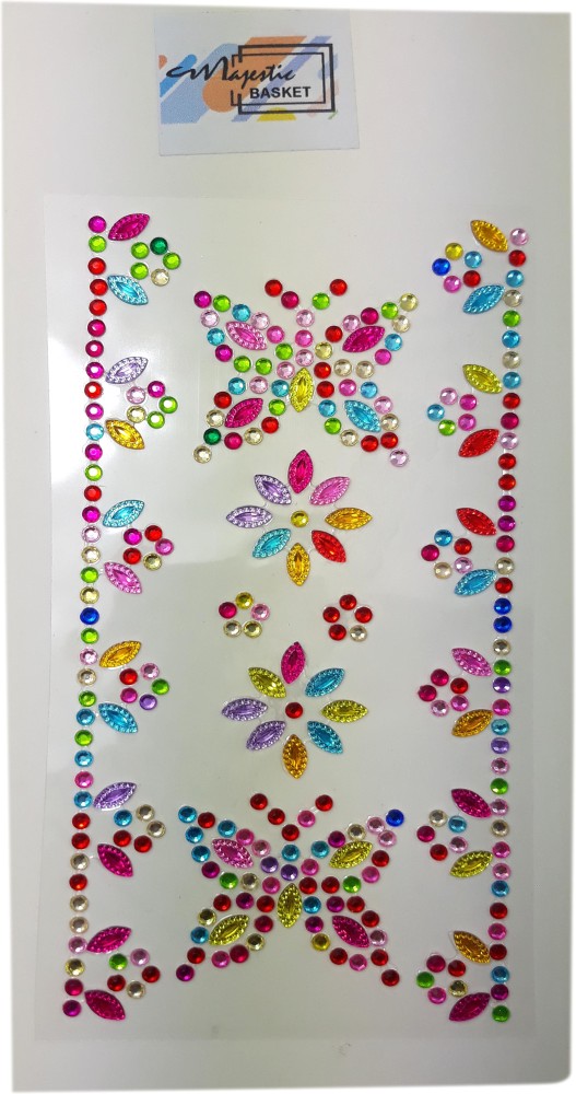 RJV Global Multicolors Star Shaped Glitter Sticker Foam Self