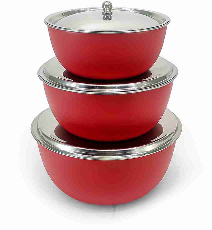 PNP Round Plastic Set of 3 Flora Microwave Safe Bowls