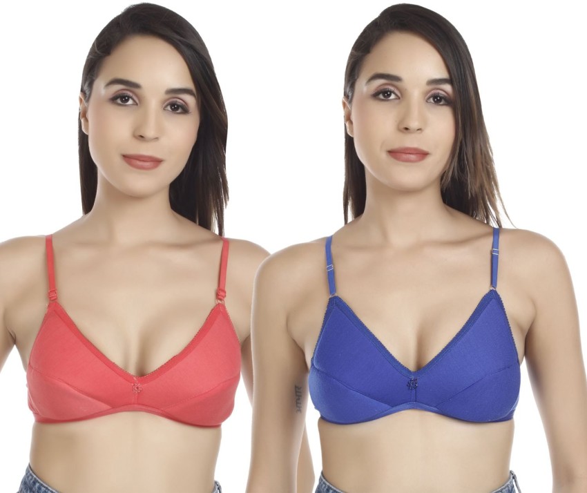 Women Fashion trending women & girls well comfort fully coverage non padded  stylist bra with adjustable shoulder straps and Multicolor (Pack of 2)  Women Full Coverage Non Padded Bra - Buy Women