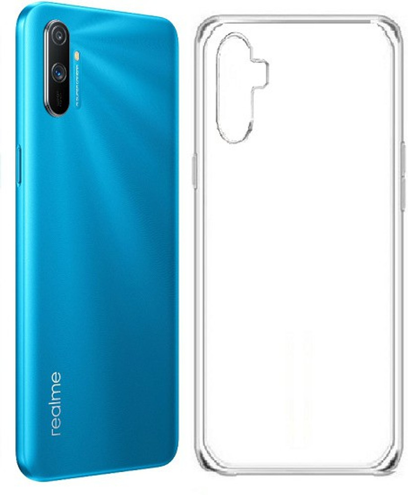 Transparent Realme C3 Back Cover White YOFO Camera Protection Back - Main Image