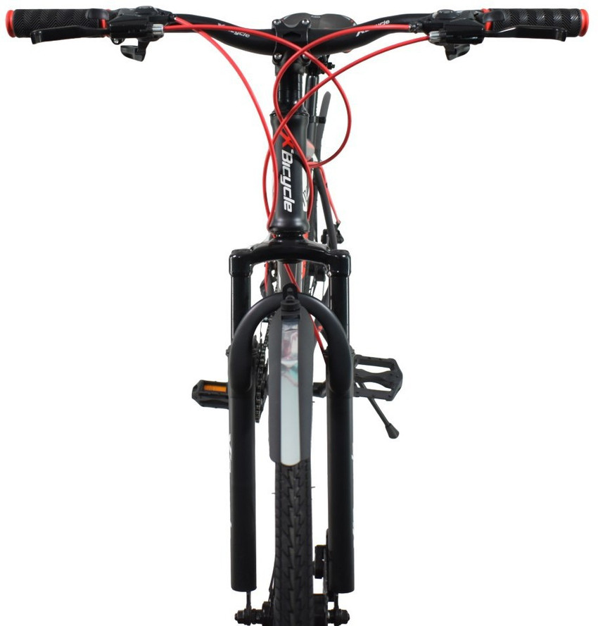 X Bicycle Agile Shox Bike For Adults Black Red 700C T Hybrid